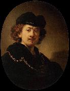 Rembrandt Peale Wearing a Toque and a Gold Chain Spain oil painting artist